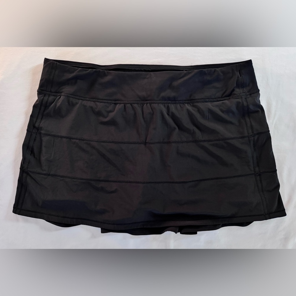 Lululemon Pace Rival Skirt, Black, Size 14, Mid Rise, 15” Length - Picture 3 of 14